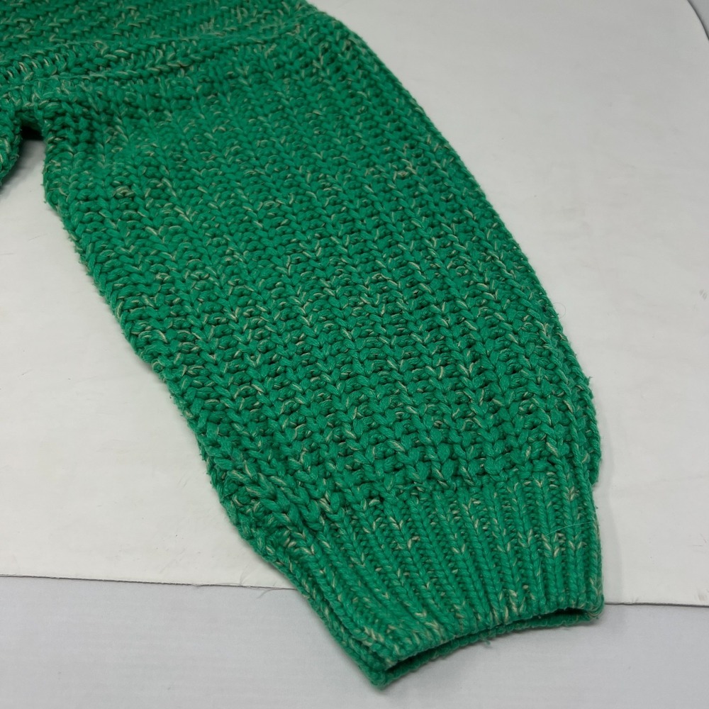 Cable‎ Knit Chunky Oversized Sweater Green Cream Accent Acrylic Noisy May - Picture 10 of 13